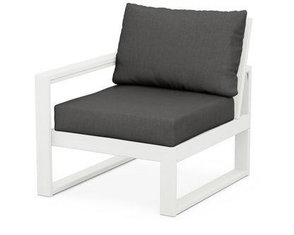 POLYWOOD® EDGE Modular Left Arm Chair in Vintage White / Spectrum Carbon