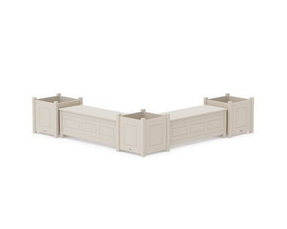 Country Living 48" Country Living L- Shaped Planter Storage Bench Corner Set- Large in Sand