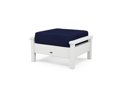 POLYWOOD® Harbour Deep Seating Ottoman in White / Navy