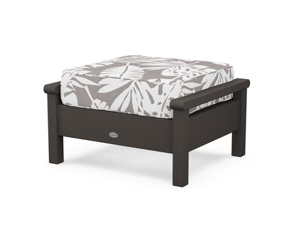 POLYWOOD® Harbour Deep Seating Ottoman in Vintage Coffee / Leaf Grey Mist