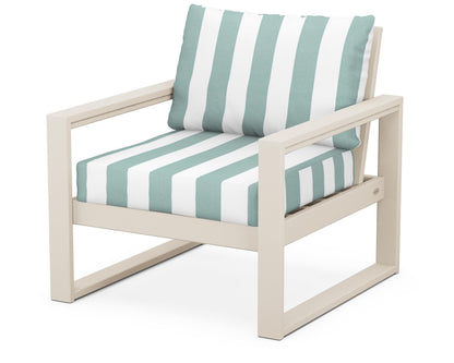 POLYWOOD® EDGE Club Chair in Sand / Cabana Stripe Glacier Spa