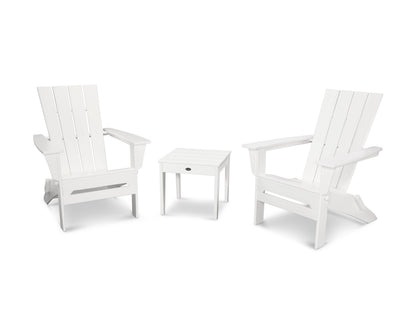 POLYWOOD® Quattro Folding Chair 3-Piece Adirondack Set in White