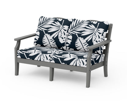 Draper James™ by  POLYWOOD® Savannah Deep Seating Loveseat in Slate Grey / Leaf Marine Indigo