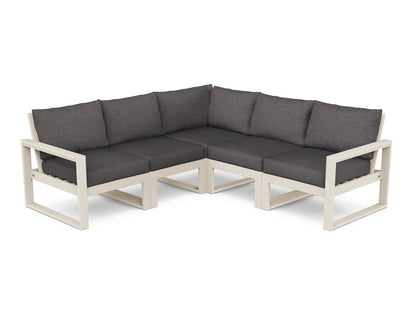 POLYWOOD® EDGE 5-Piece Modular Deep Seating Set in Sand / Ash Charcoal