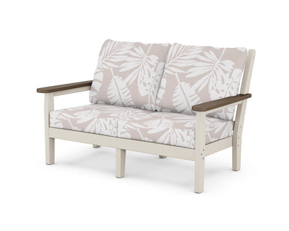 POLYWOOD® Chippendale Deep Seating Loveseat in Sand / Kona / Leaf Dune Burlap