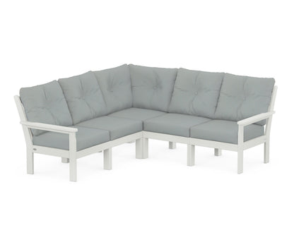POLYWOOD® Vineyard 5-Piece Sectional in Vintage White / Spa