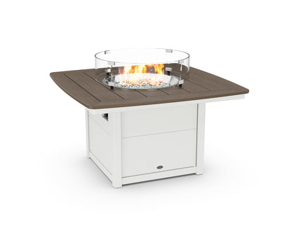 POLYWOOD® Nautical 42" Fire Pit Table in White / Kona
