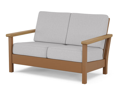 POLYWOOD® Harbour Deep Seating Loveseat in Teak / Natural / Granite
