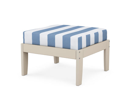 Unbranded Modular Ottoman - Classic in Sand / Cabana Stripe Sky Blue