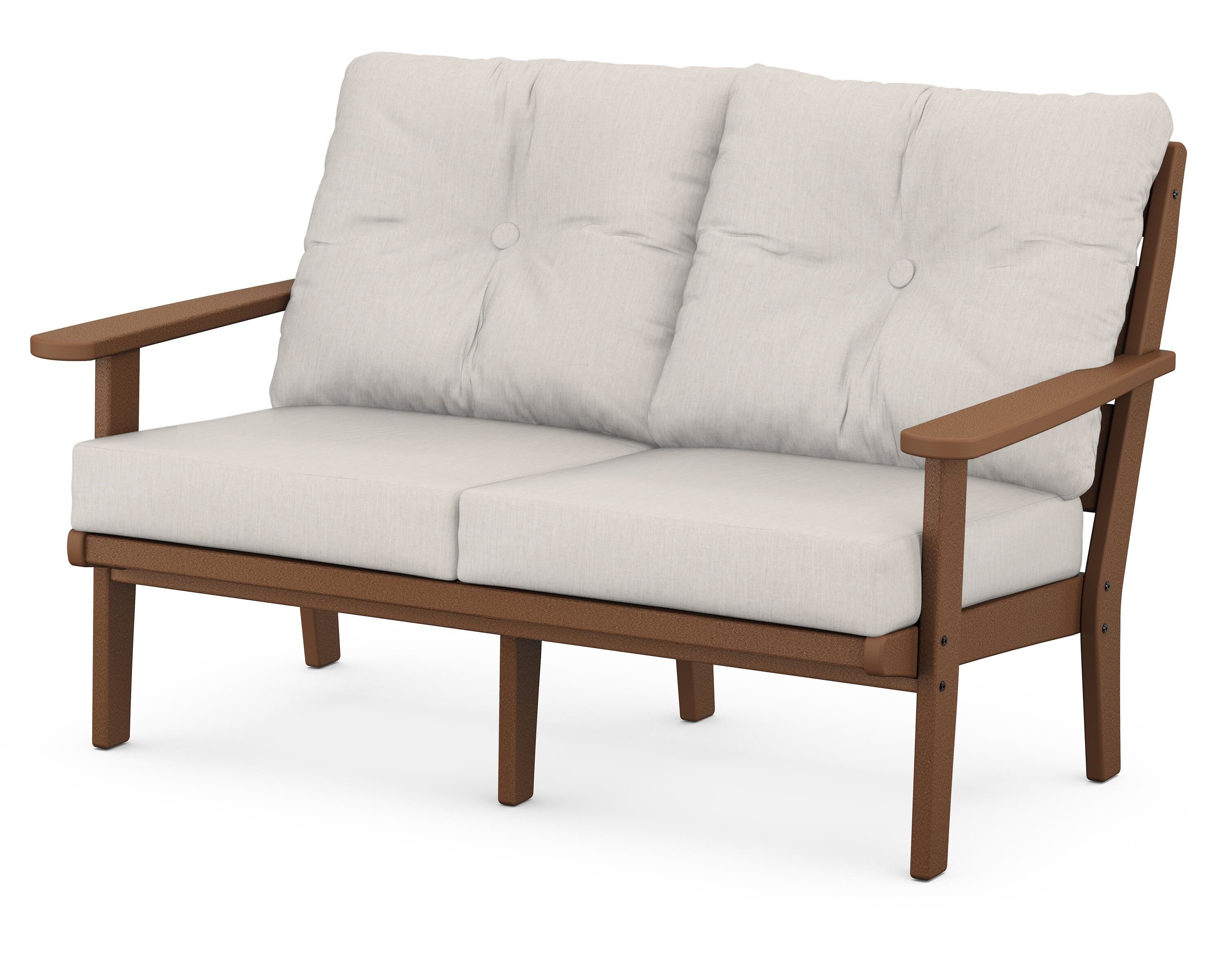 POLYWOOD® Lakeside Deep Seating Loveseat in Teak / Cast Ash