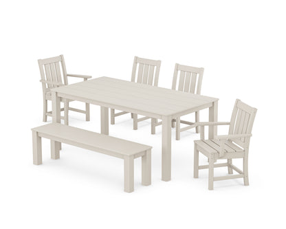 POLYWOOD® Oxford 6-Piece Parsons Dining Set with Bench in Sand