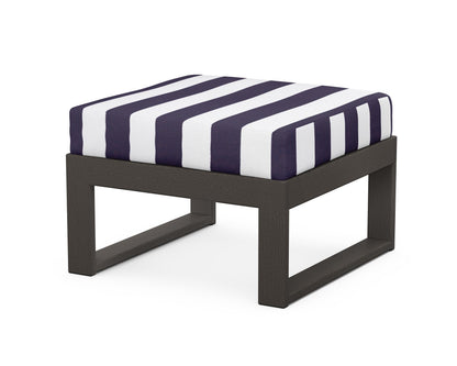 Unbranded Modular Ottoman - Modern in Vintage Coffee / Cabana Stripe Navy