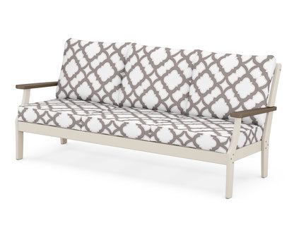POLYWOOD® Braxton Deep Seating Sofa in Sand / Kona / Trellis Grey Mist