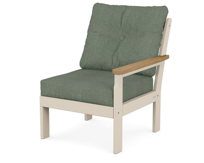 POLYWOOD® Vineyard Modular Right Arm Chair in Sand / Natural / Cast Sage