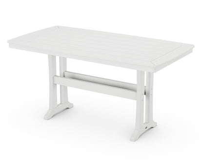 POLYWOOD® Nautical Trestle 38" x 73" Counter Table in White
