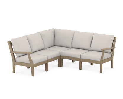 POLYWOOD® Braxton Modular 5-Piece Deep Seating Set in Vintage Sahara / Cast Ash