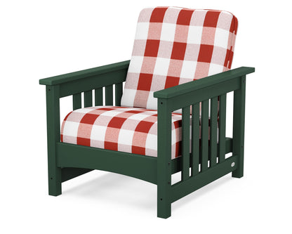 POLYWOOD® Club Mission Chair in Green / Buffalo Plaid Crimson