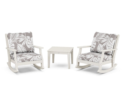 Country Living Wovendale 3-Piece Deep Seating Rocker Set in Sand / Leaf Grey Mist