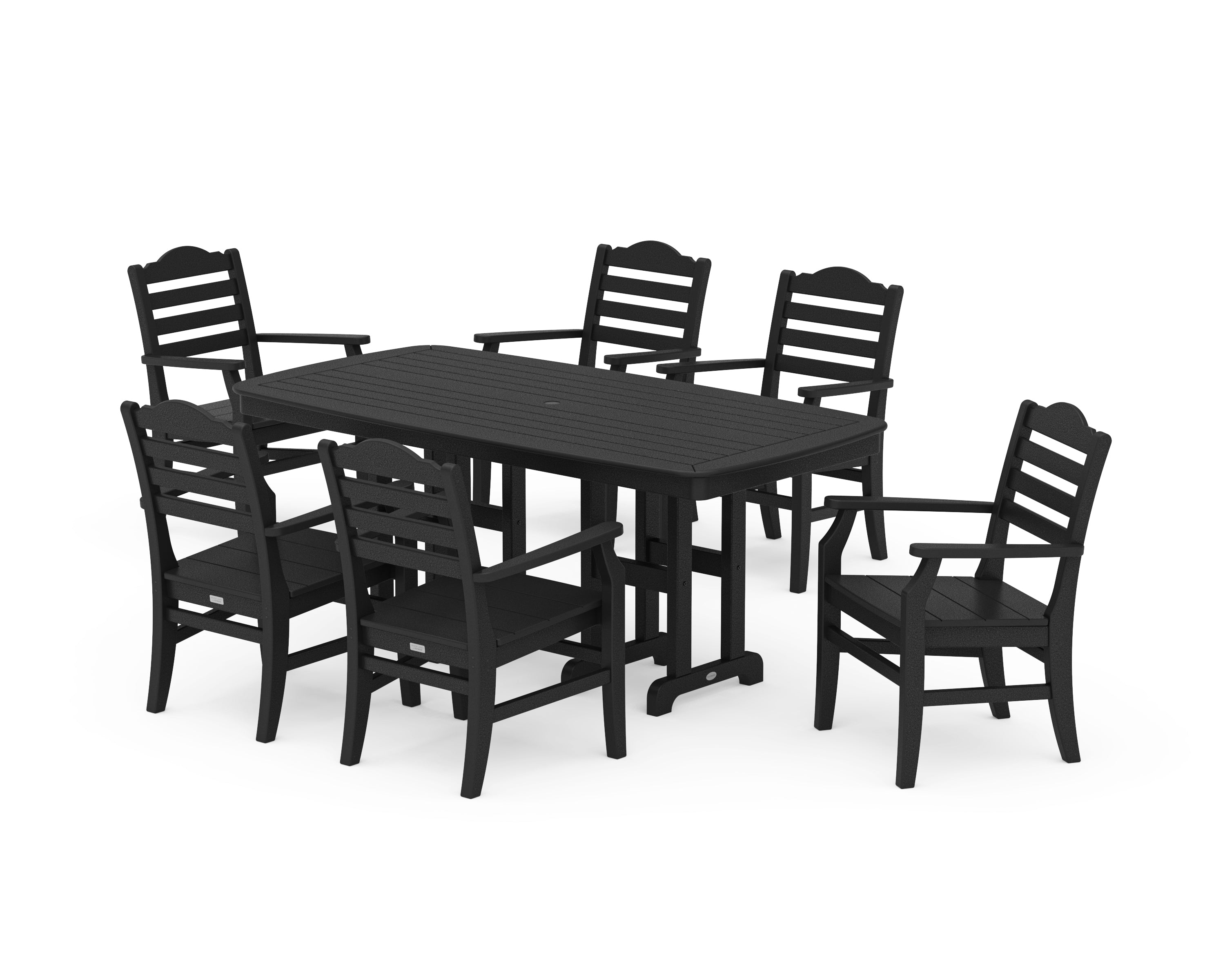 POLYWOOD® Savannah Arm Chair 7-Piece Dining Set in Black