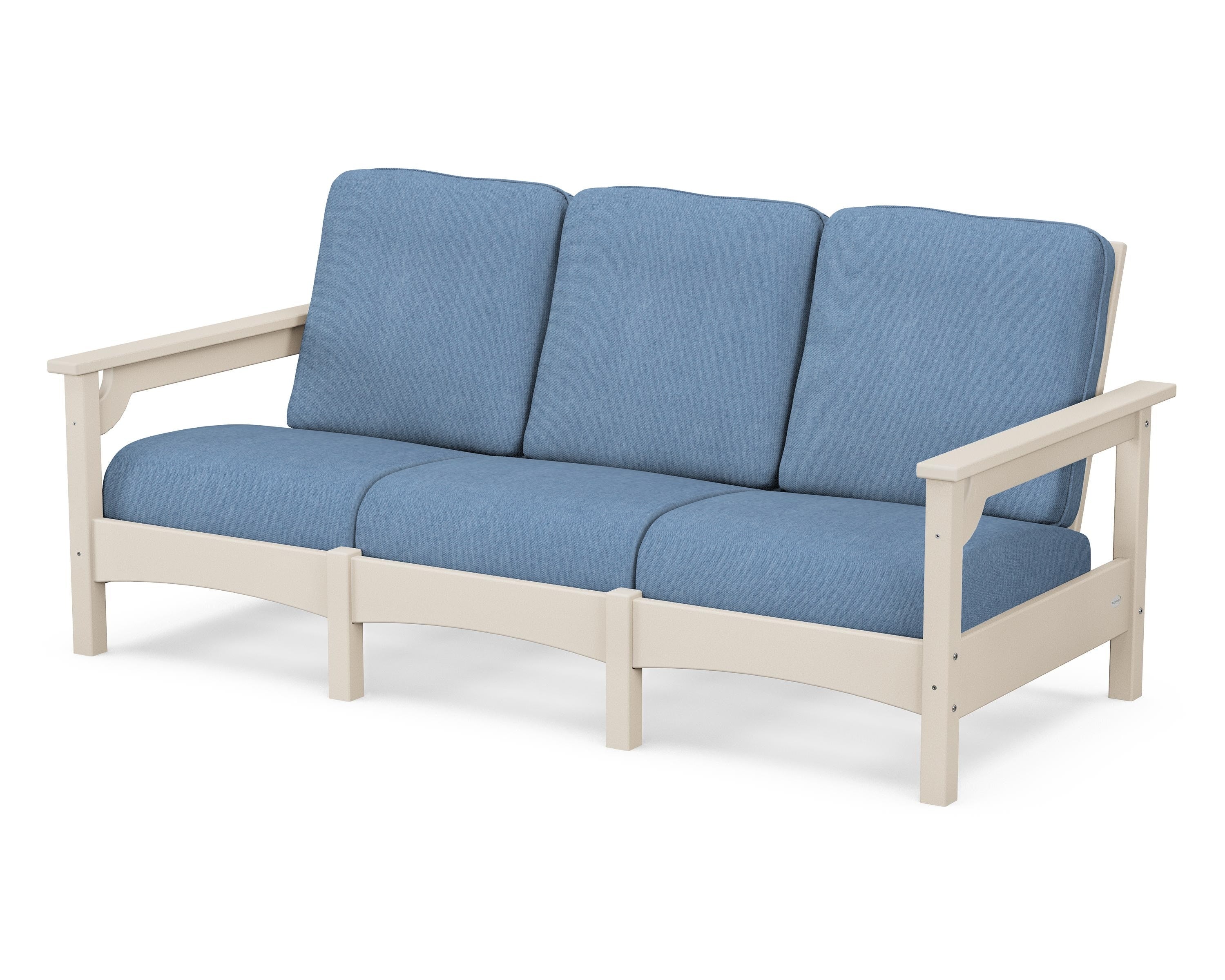 POLYWOOD® Club Sofa in Sand / Sky Blue