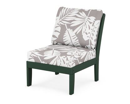 POLYWOOD® Braxton Modular Armless Chair in Green / Leaf Grey Mist