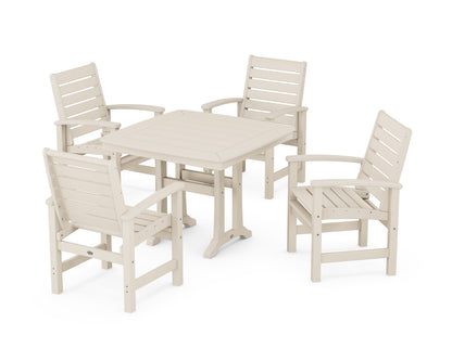 POLYWOOD® Signature 5-Piece Dining Set with Trestle Legs in Sand
