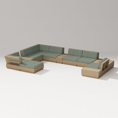 PW Designer Series Elevate 12-Piece Conversation Sectional Set in Vintage Sahara / Cast Sage