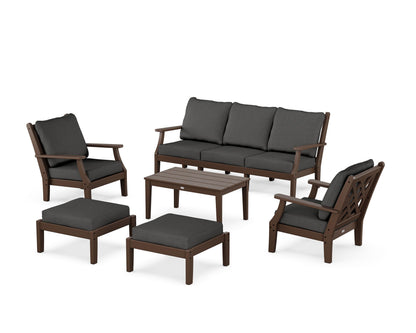 Country Living Wovendale 6-Piece Lounge Sofa Set in Mahogany / Spectrum Carbon