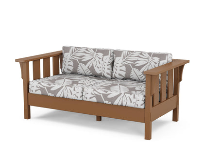 Martha Stewart by POLYWOOD® Acadia Deep Seating Loveseat in Teak / Leaf Grey Mist