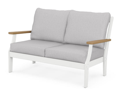 POLYWOOD® Braxton Deep Seating Loveseat in White / Natural / Granite