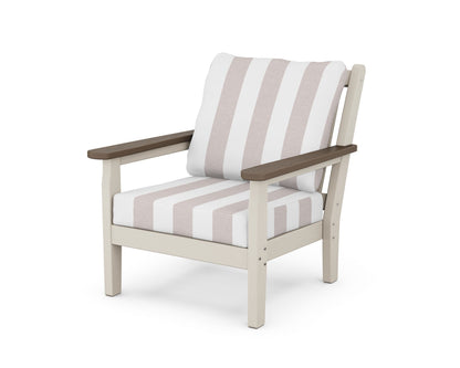 POLYWOOD® Chippendale Deep Seating Chair in Sand / Kona / Cabana Stripe Dune Burlap