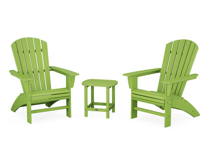 POLYWOOD® Nautical 3-Piece Curveback Adirondack Set in Lime