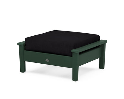 POLYWOOD® Prescott Deep Seating Ottoman in Green / Midnight Linen
