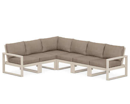 POLYWOOD® EDGE 6-Piece Modular Deep Seating Set in Sand / Spiced Burlap