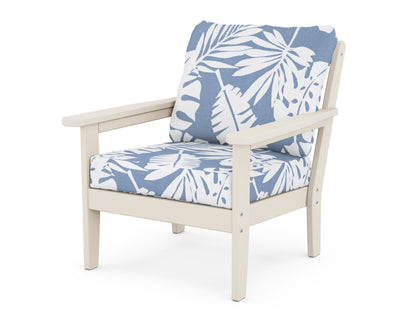 Country Living Cottage Deep Seating Chair in Sand / Leaf Sky Blue