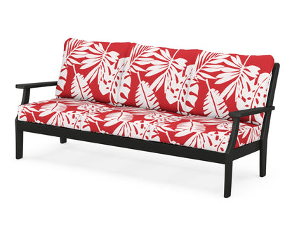 POLYWOOD® Braxton Deep Seating Sofa in Black / Leaf Crimson