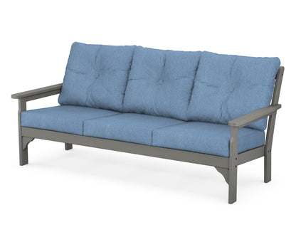 POLYWOOD® Vineyard Deep Seating Sofa in Slate Grey / Sky Blue