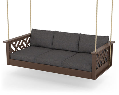 POLYWOOD® Chippendale Daybed Swing in Mahogany / Ash Charcoal