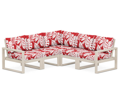 POLYWOOD® EDGE 5-Piece Modular Deep Seating Set in Sand / Leaf Crimson
