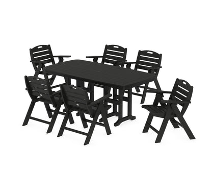 POLYWOOD® Nautical Lowback 7-Piece Dining Set in Black