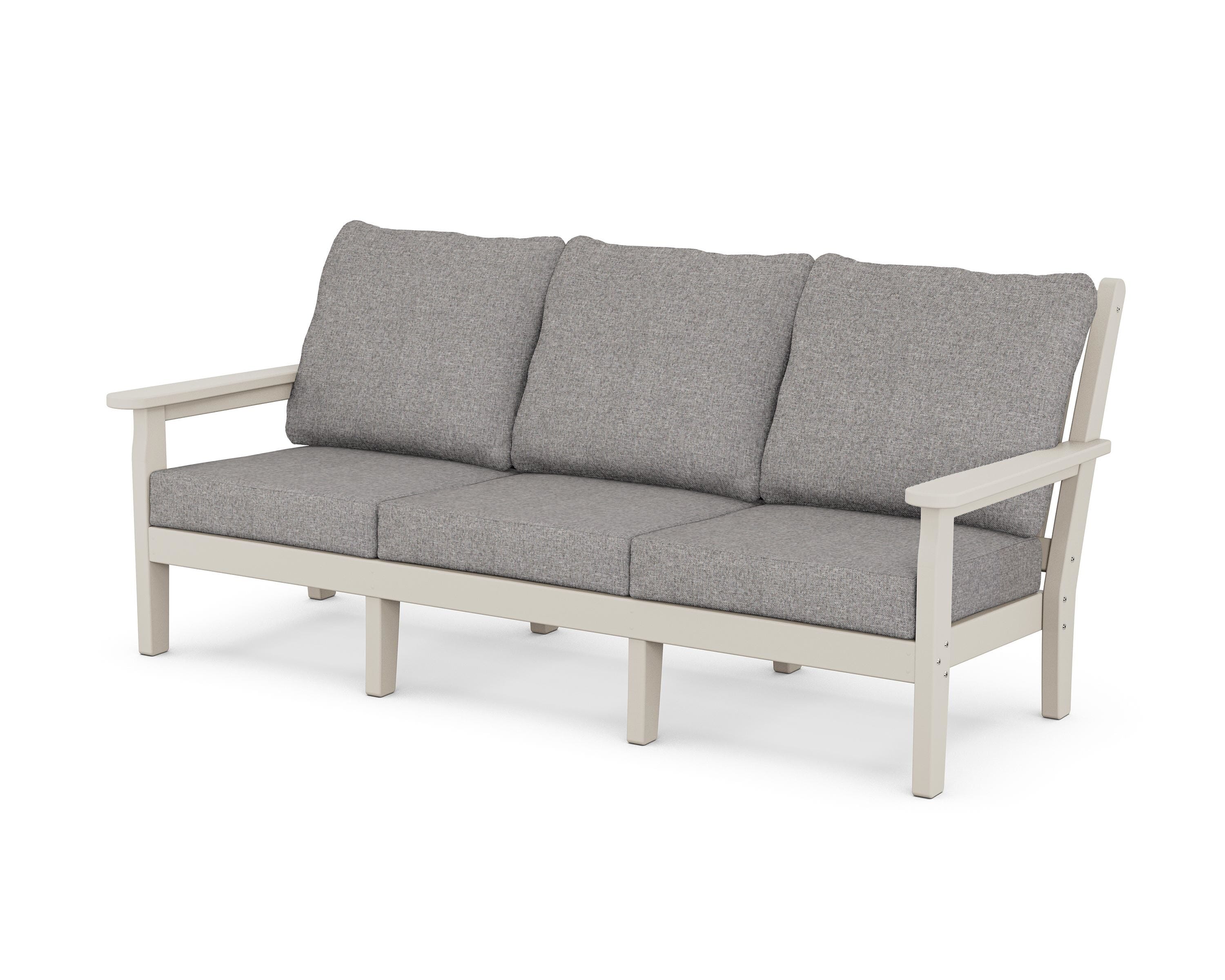 POLYWOOD® Chippendale Deep Seating Sofa in Sand / Grey Mist