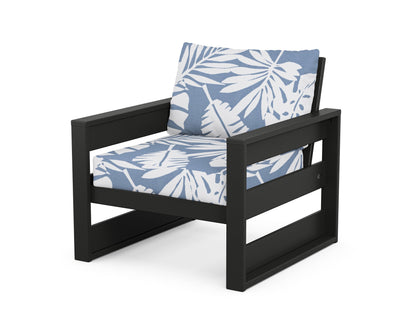 POLYWOOD® Westport Club Chair in Black / Leaf Sky Blue