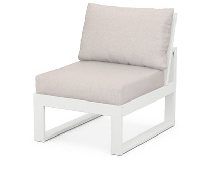 Unbranded Modular Armless Chair in White / Dune Burlap