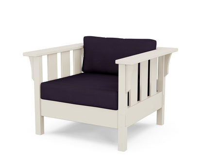Martha Stewart by POLYWOOD® Acadia Deep Seating Chair in Sand / Navy Linen