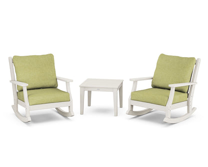 Country Living Wovendale 3-Piece Deep Seating Rocker Set in Sand / Chartreuse Boucle