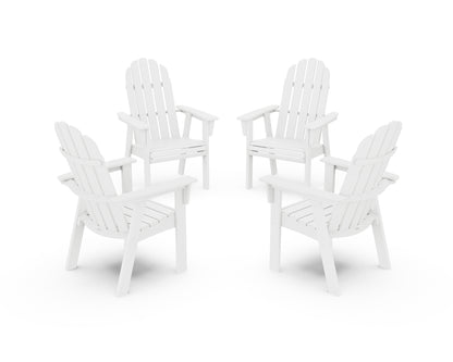 POLYWOOD® Vineyard 4-Piece Curveback Upright Adirondack Conversation Set in White