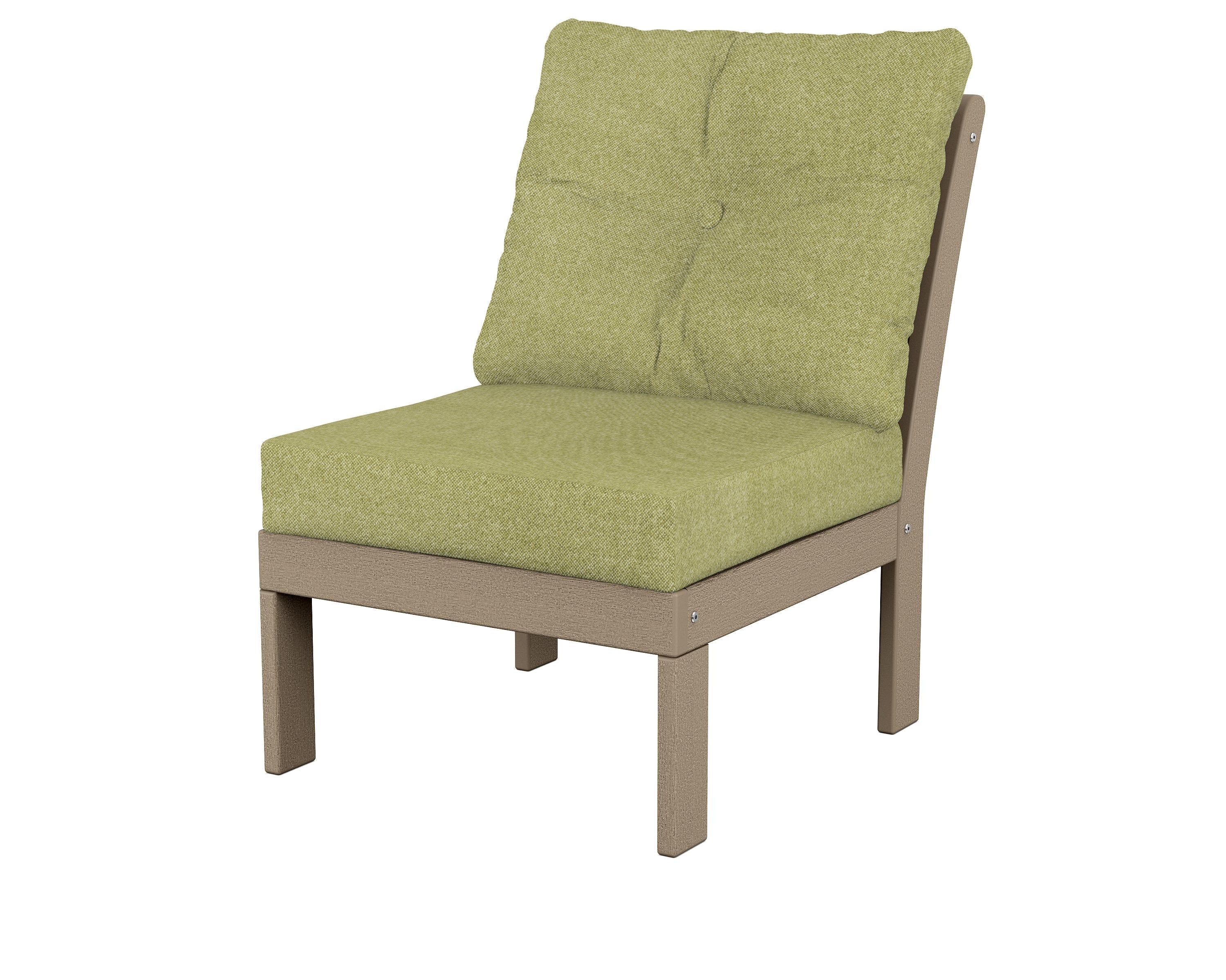 POLYWOOD® Vineyard Modular Armless Chair in Vintage Sahara / Chartreuse Boucle