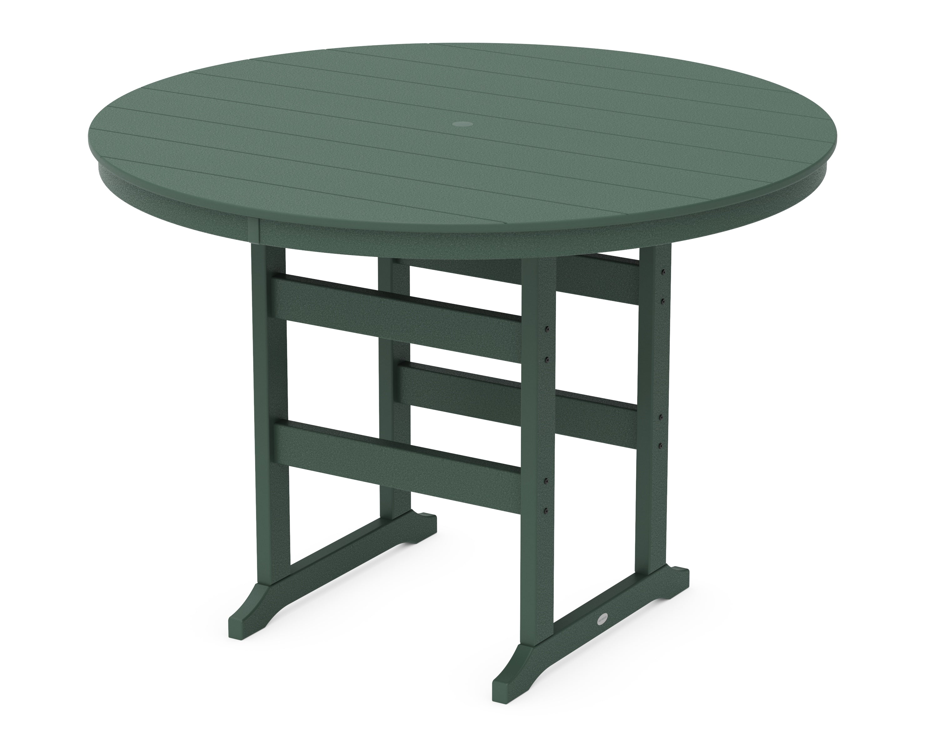 POLYWOOD® 60" Round Farmhouse Bar Table in Green