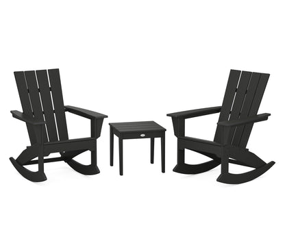 POLYWOOD® Quattro 3-Piece Rocker Set in Black