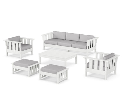Martha Stewart by POLYWOOD® Acadia 6-Piece Lounge Sofa Set in White / Granite